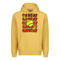 Antique Gold Game day softball lightning bolt Premium Hoodie - HowdyJamesFarm