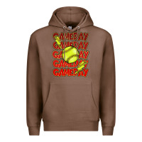Chestnut Game day softball lightning bolt Premium Hoodie - HowdyJamesFarm