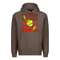 Coffee Game day softball lightning bolt Premium Hoodie - HowdyJamesFarm
