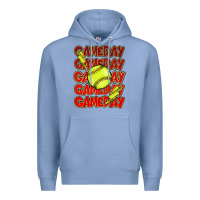 Colony Blue Game day softball lightning bolt Premium Hoodie - HowdyJamesFarm