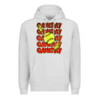 Dove Grey Game day softball lightning bolt Premium Hoodie - HowdyJamesFarm