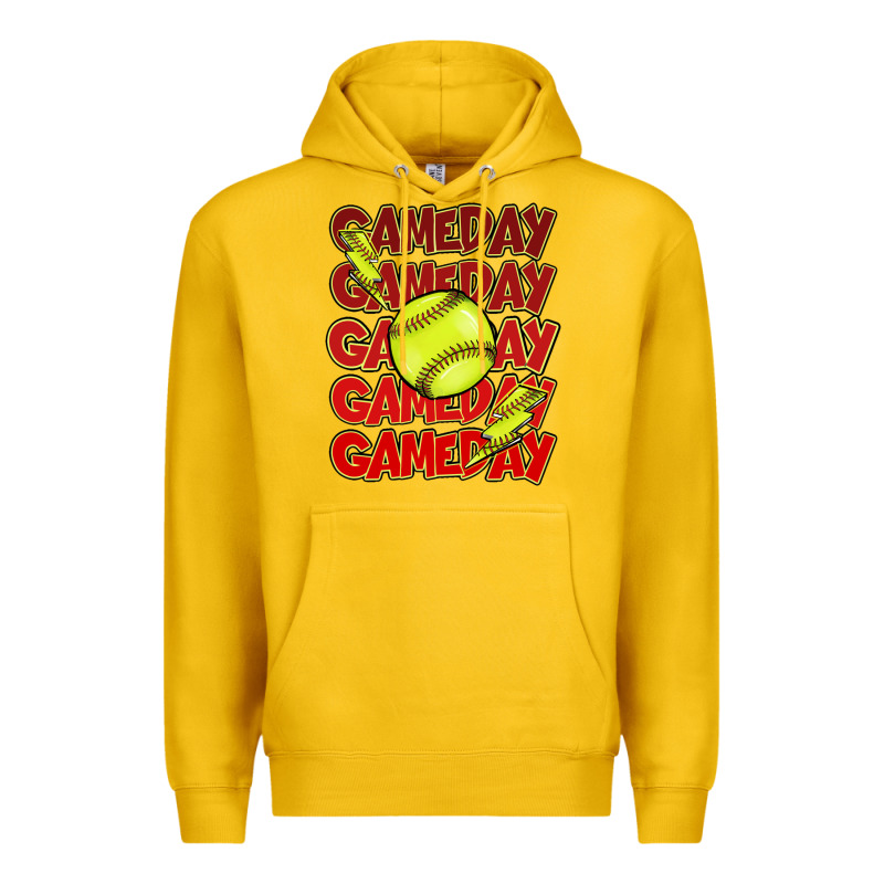 Game Day Softball Lightning Bolt Premium Hoodie by HowdyJamesFarm | Teevron