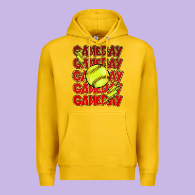 Game Day Softball Lightning Bolt Premium Hoodie Designed By Howdyjamesfarm
