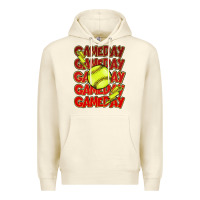 Sandshell Game day softball lightning bolt Premium Hoodie - HowdyJamesFarm