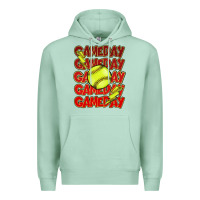 Seafoam Game day softball lightning bolt Premium Hoodie - HowdyJamesFarm