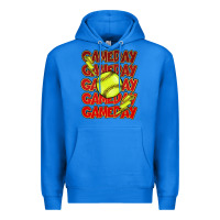 True Royal Game day softball lightning bolt Premium Hoodie - HowdyJamesFarm