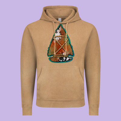 Cowhide Rusty Arrowhead Vintage Hoodie Designed By Jasminsmagicworld