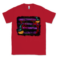 Red halloween witch hat backround Classic Tee - RanaPortraitStore
