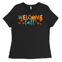 Black Welcome Fall Ladies Tee - RanaPortraitStore