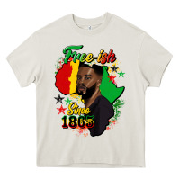 Cream free ish since 1865 black man Heavy Core Tee - HRA Design Shop