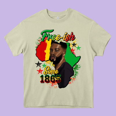 Free Ish Since 1865 Black Man Heavy Core Tee Designed By Hra Design Shop