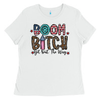 White boom bitch Ladies Tee - CowhideDigitalArt