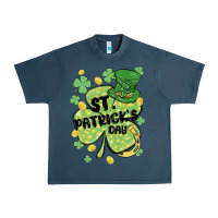 Midnight Navy st. patrick's day shamrock Urban Heavy Tee - MaliasSmallBusiness