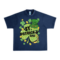 Navy st. patrick's day shamrock Urban Heavy Tee - MaliasSmallBusiness