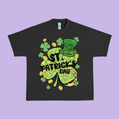 St. Patrick's Day Shamrock Urban Heavy Tee Designed By Maliassmallbusiness