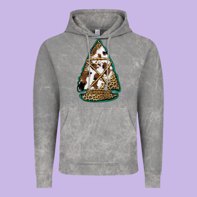 Cowhide Leopard Arrowhead Vintage Hoodie Designed By Jasminsmagicworld