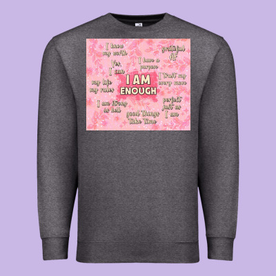 I Am Enough With Glitter Premium Sweatshirt Designed By Tumblerdesignbyshophia