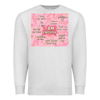 Oatmeal Heather i am enough with glitter Premium Sweatshirt - TumblerDesignByShophia