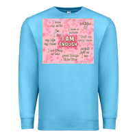 Ocean Blue i am enough with glitter Premium Sweatshirt - TumblerDesignByShophia
