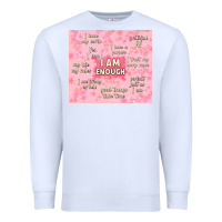 White i am enough with glitter Premium Sweatshirt - TumblerDesignByShophia