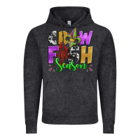 Vintage Black crawfish season mardi gras carnival fleur de lis Vintage Hoodie - Jasminsmagicworld