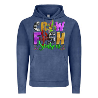 Vintage Denim crawfish season mardi gras carnival fleur de lis Vintage Hoodie - Jasminsmagicworld