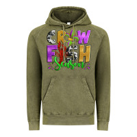 Vintage Olive crawfish season mardi gras carnival fleur de lis Vintage Hoodie - Jasminsmagicworld