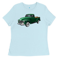 Baby Blue western green truck right 34 view Ladies Tee - FaDigitalArtStudio