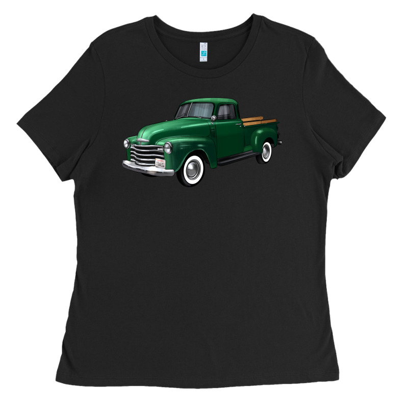 Western Green Truck Right 34 View Ladies Tee by FaDigitalArtStudio | Teevron