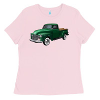 Bubblegum Pink western green truck right 34 view Ladies Tee - FaDigitalArtStudio