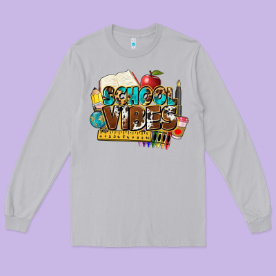 School Vibes Long Sleeve Tee Designed By Nancycooperartshop