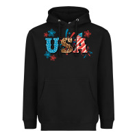 Black USA 4th of july Heavyweight Hoodie - HowdyJamesFarm