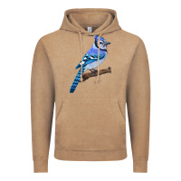 Vintage Coffee Blue Jay Bird Vintage Hoodie - LillyAllenDesigns