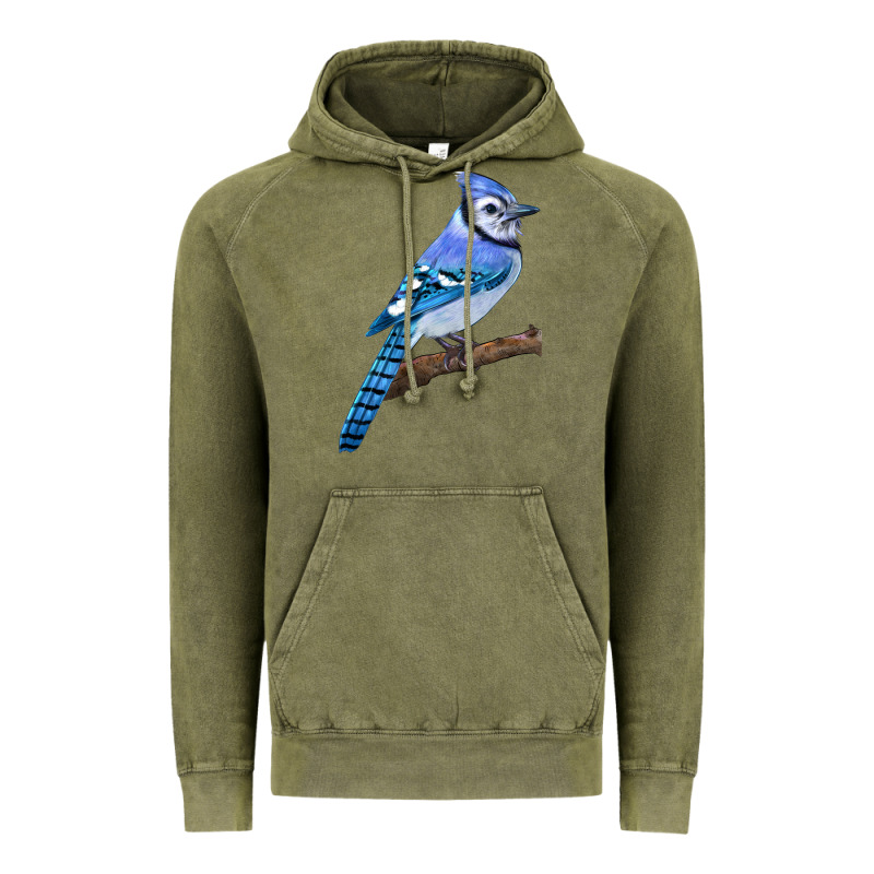 Blue Jay Bird Vintage Hoodie by LillyAllenDesigns | Teevron