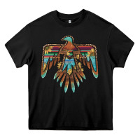 Black thunderbird with sunflowers Heavy Core Tee - BarkalooDesign