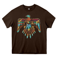 Chocolate Brown thunderbird with sunflowers Heavy Core Tee - BarkalooDesign