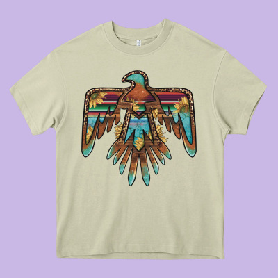 Thunderbird With Sunflowers Heavy Core Tee Designed By Barkaloodesign