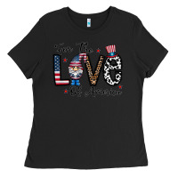 Black for the lovee of america gnome Ladies Tee - CowhideDigitalArt