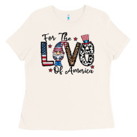 For The Lovee Of America Gnome Ladies Tee | Teevron
