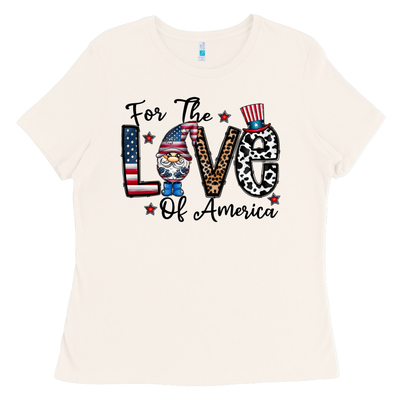 For The Lovee Of America Gnome Ladies Tee by CowhideDigitalArt | Teevron