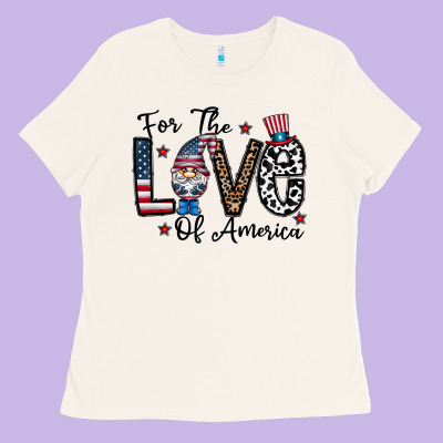 For The Lovee Of America Gnome Ladies Tee Designed By Cowhidedigitalart
