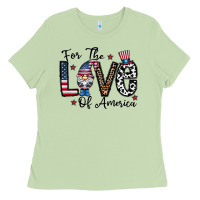 Matcha for the lovee of america gnome Ladies Tee - CowhideDigitalArt