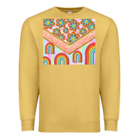 Antique Gold hippie rainbow and daisy Premium Sweatshirt - TumblerDesignByShophia