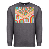 Charcoal Heather hippie rainbow and daisy Premium Sweatshirt - TumblerDesignByShophia