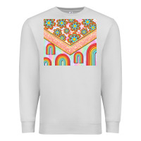 Dove Grey hippie rainbow and daisy Premium Sweatshirt - TumblerDesignByShophia