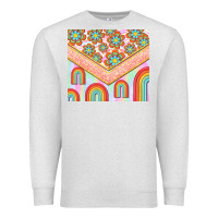 Oatmeal Heather hippie rainbow and daisy Premium Sweatshirt - TumblerDesignByShophia