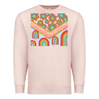 Pale Pink hippie rainbow and daisy Premium Sweatshirt - TumblerDesignByShophia