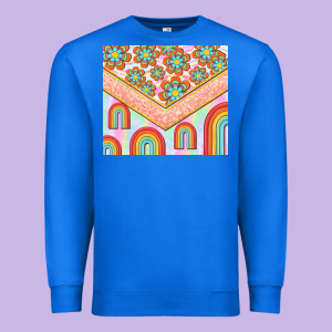 Hippie Rainbow And Daisy Premium Sweatshirt Designed By Tumblerdesignbyshophia