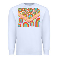 White hippie rainbow and daisy Premium Sweatshirt - TumblerDesignByShophia