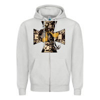 Dove Grey Leopard Bucking Bronco Zipper Hoodie - Bettercallsaul